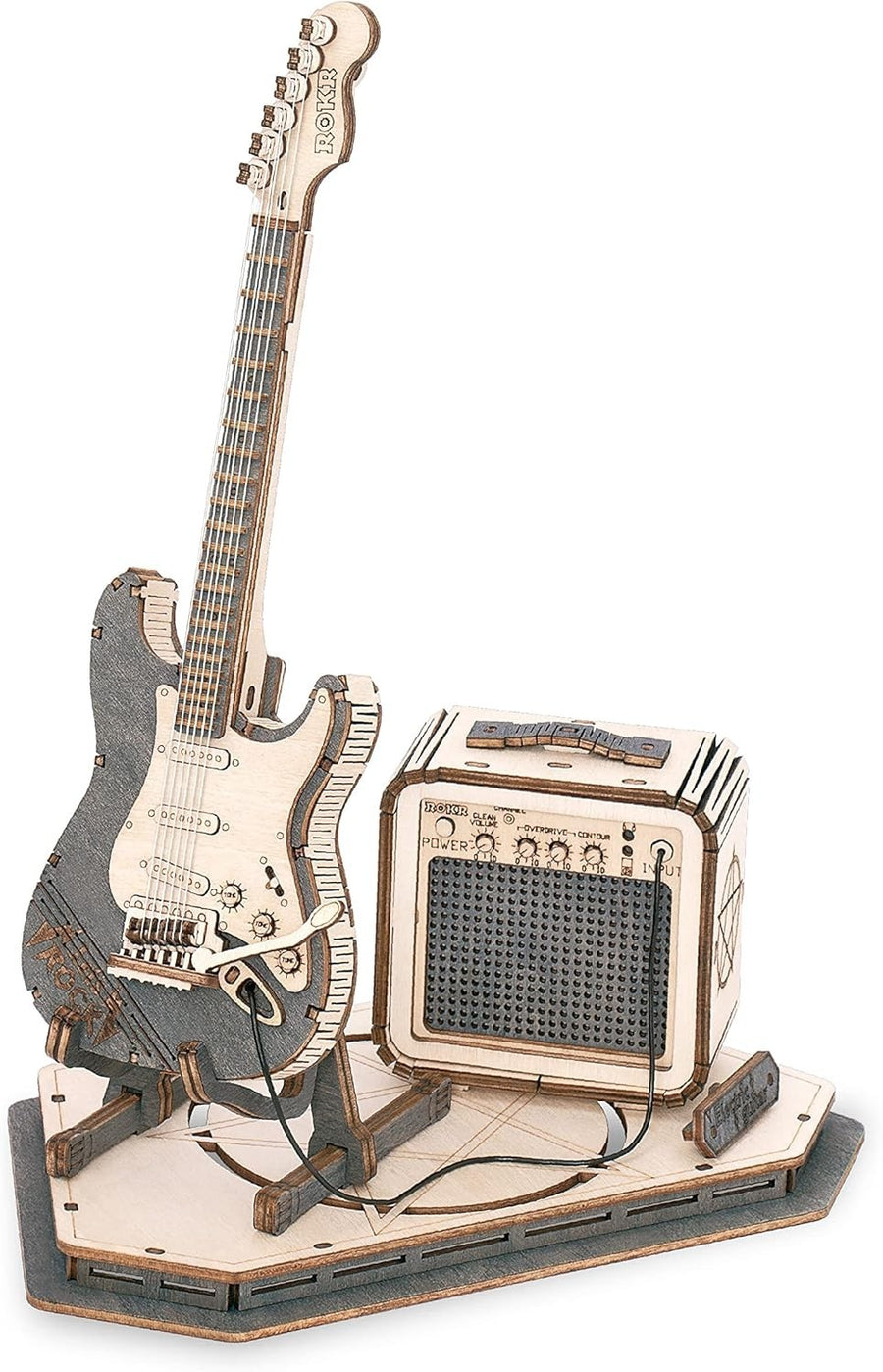 3D Wooden Guitar Puzzle Model Kit – DIY Craft, Musical Instrument Decor