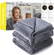 King Size Electric Heated Throw Dual Control 230x250cm Timer Washable