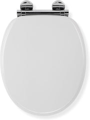 Lucerne White Wooden Toilet Seat Oval Soft Close Quick Release Antibacterial