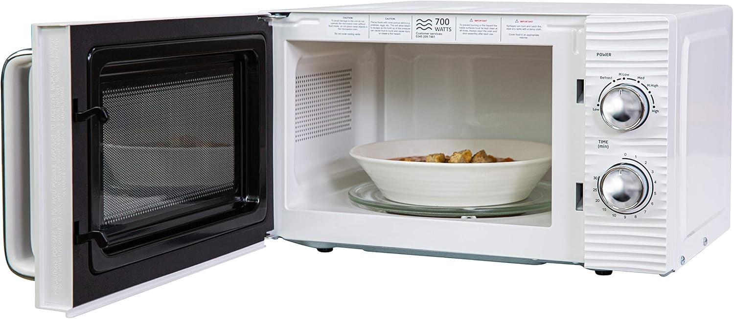 White 17L Manual Microwave Compact 700W Everyday Cooking