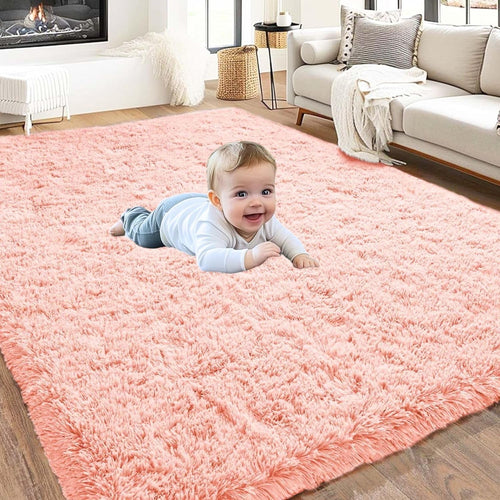 Pink Shaggy Rug 160x230cm Soft Fluffy Thick Large Non-Slip Bedroom Carpet