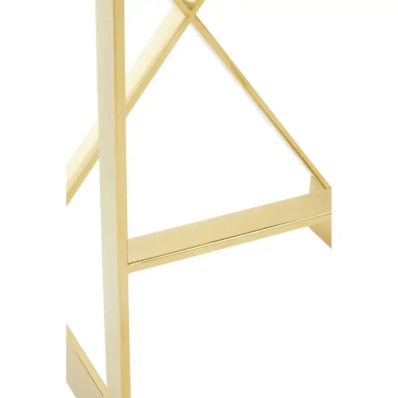 Ivory Gold Bar Stool Velvet Seat Modern Kitchen Island Counter Breakfast