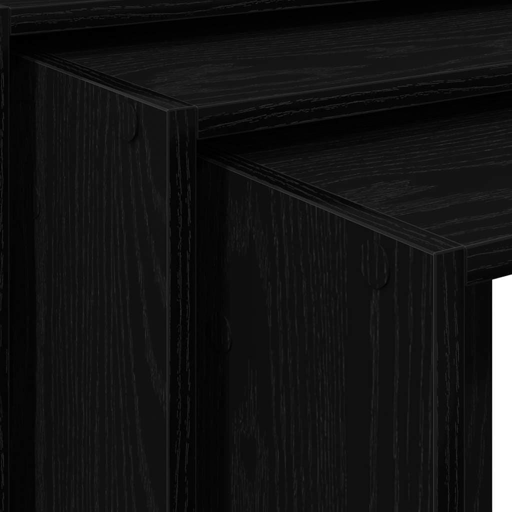 Modern Black Nesting End Side Tables Engineered Wood Living Room Bedroom 20kg Ma