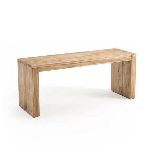 Solid Pine Wooden Dining Bench Seat 2 Seater Rustic Hallway Entryway