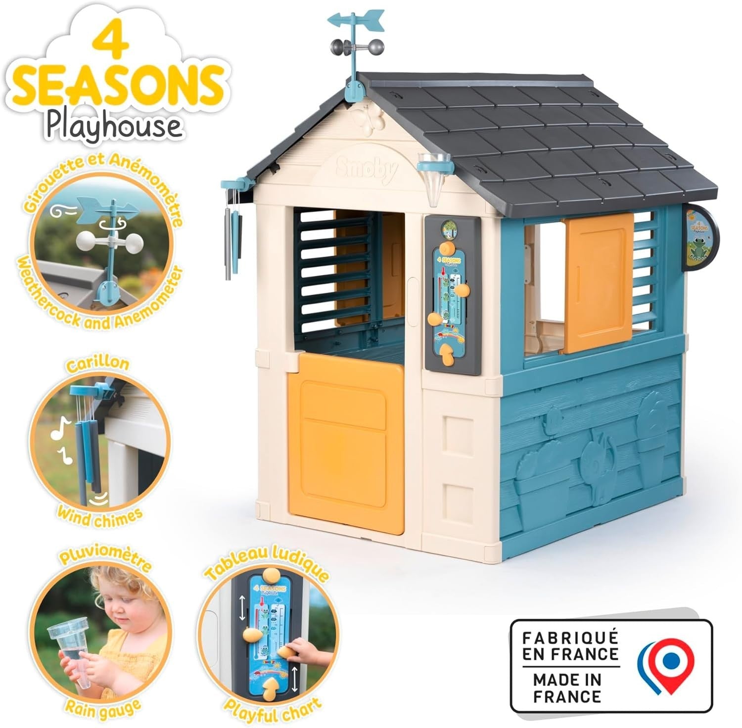 Kids 4 Seasons Playhouse Weather Learning Garden House Outdoor Toy