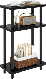 Slim 3-Tier Side Table with Storage Shelf, Space-Saving & No-Tool Assembly