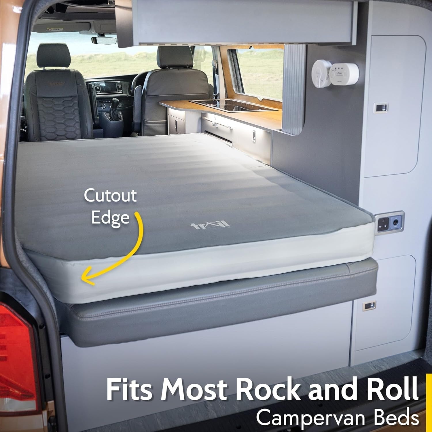 Self-Inflating Campervan Mattress Memory Foam Rock & Roll 180x115x10cm