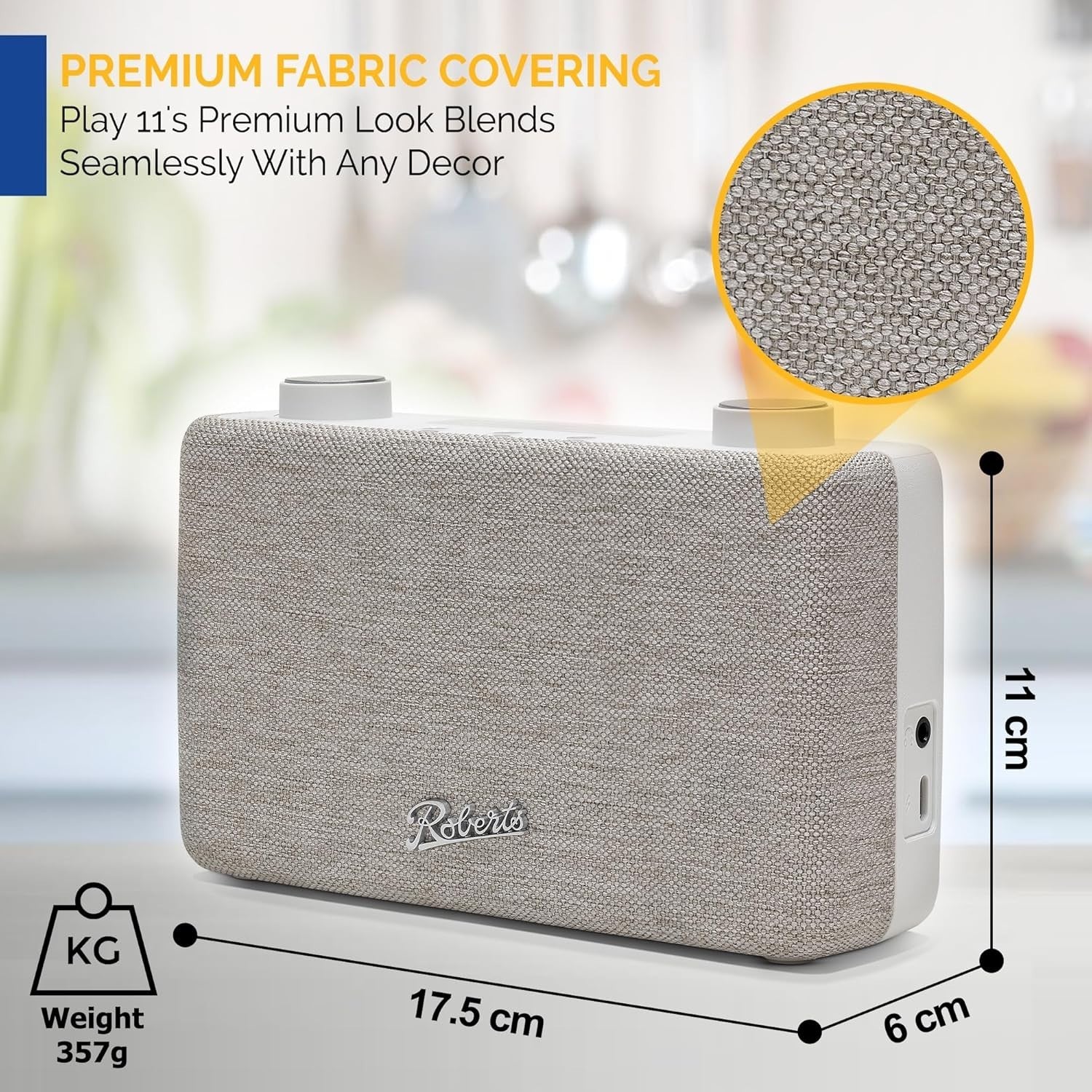 Portable DAB/FM Digital Radio Battery USB-C Compact White