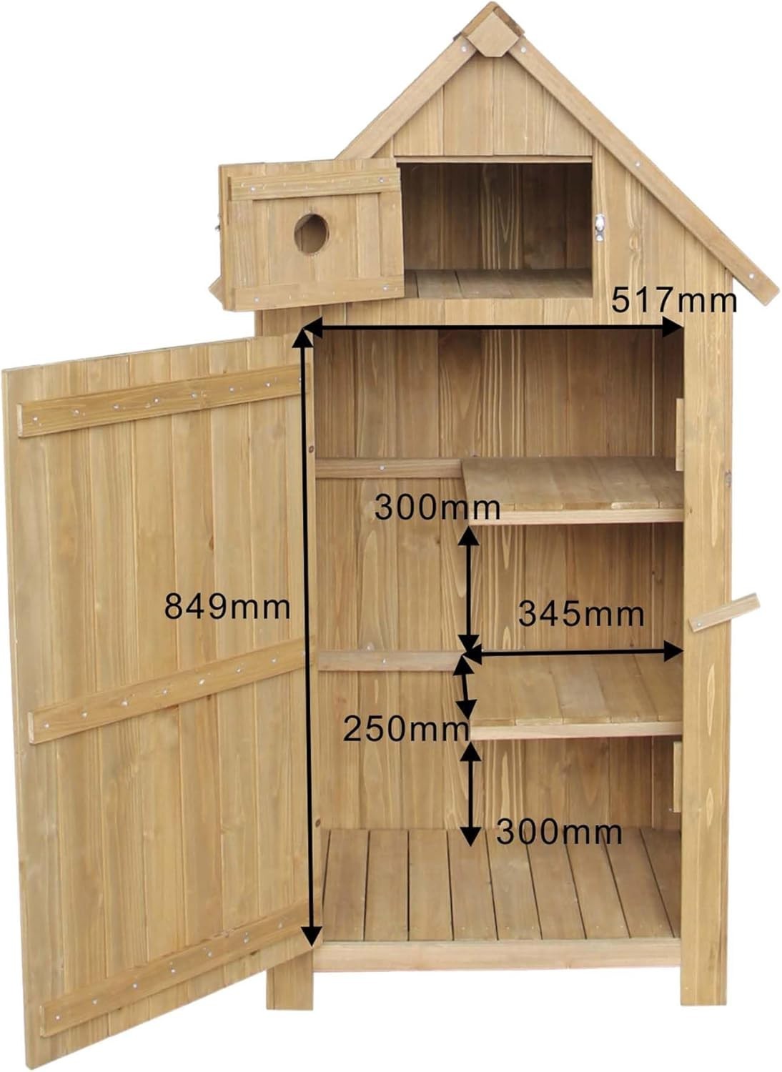 Slim Wooden Garden Cabinet with Bitumen Roof – 137 cm Outdoor Storage