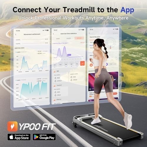 Under Desk Walking Pad 3-in-1 Incline Treadmill Home Office LED App