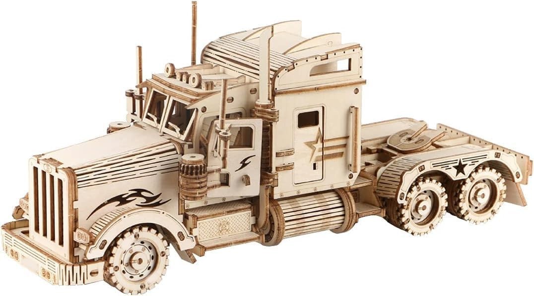 3D Wooden Heavy Truck Puzzle Model Kit | 286 Pieces | DIY Construction Toy