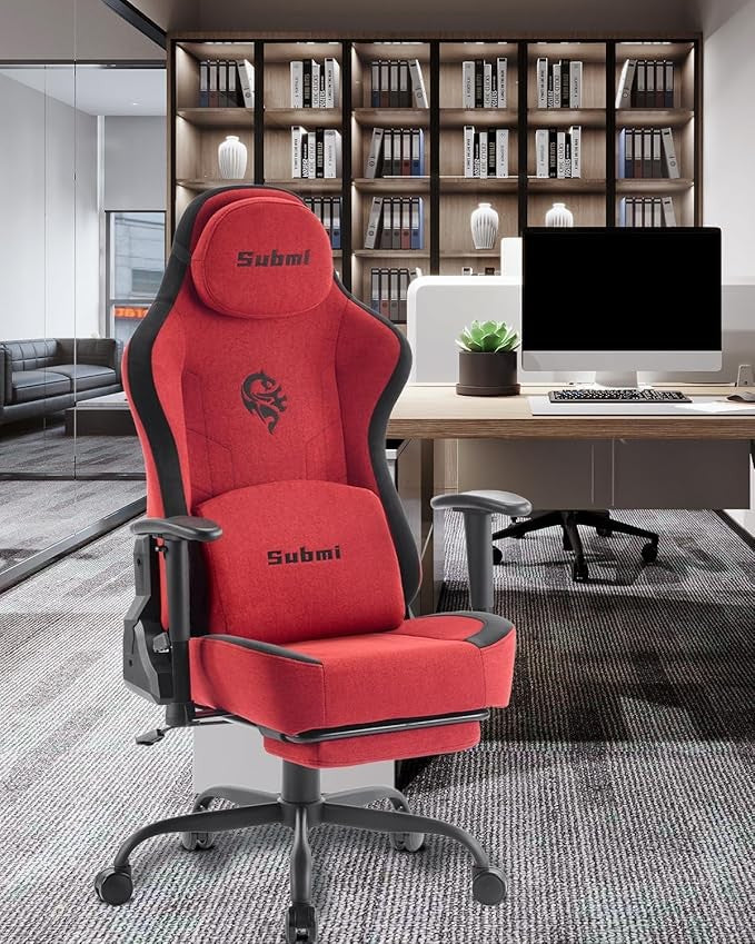 Ergonomic Red Gaming Chair High Back Recliner with Footrest