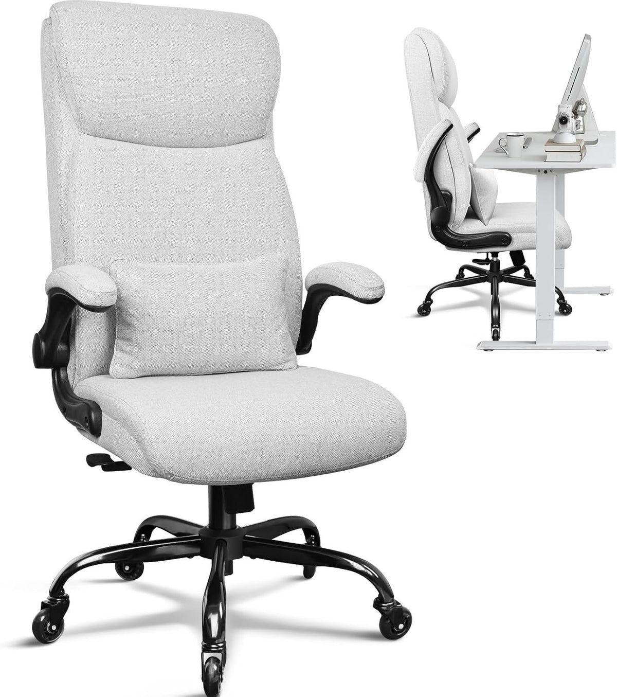 Tall Ergonomic Office Chair High Back Big & Tall Computer Desk Seat w/ Armrests