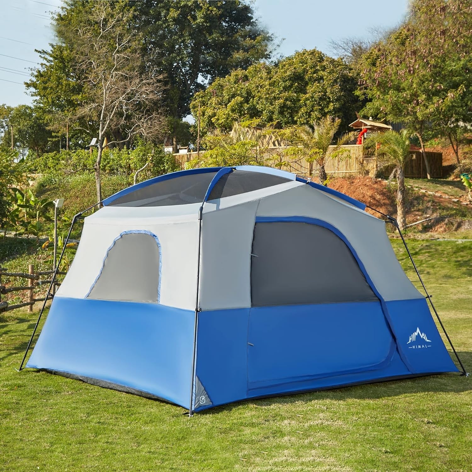 6-Person Cabin Tent Waterproof Windproof Family Camping Shelter