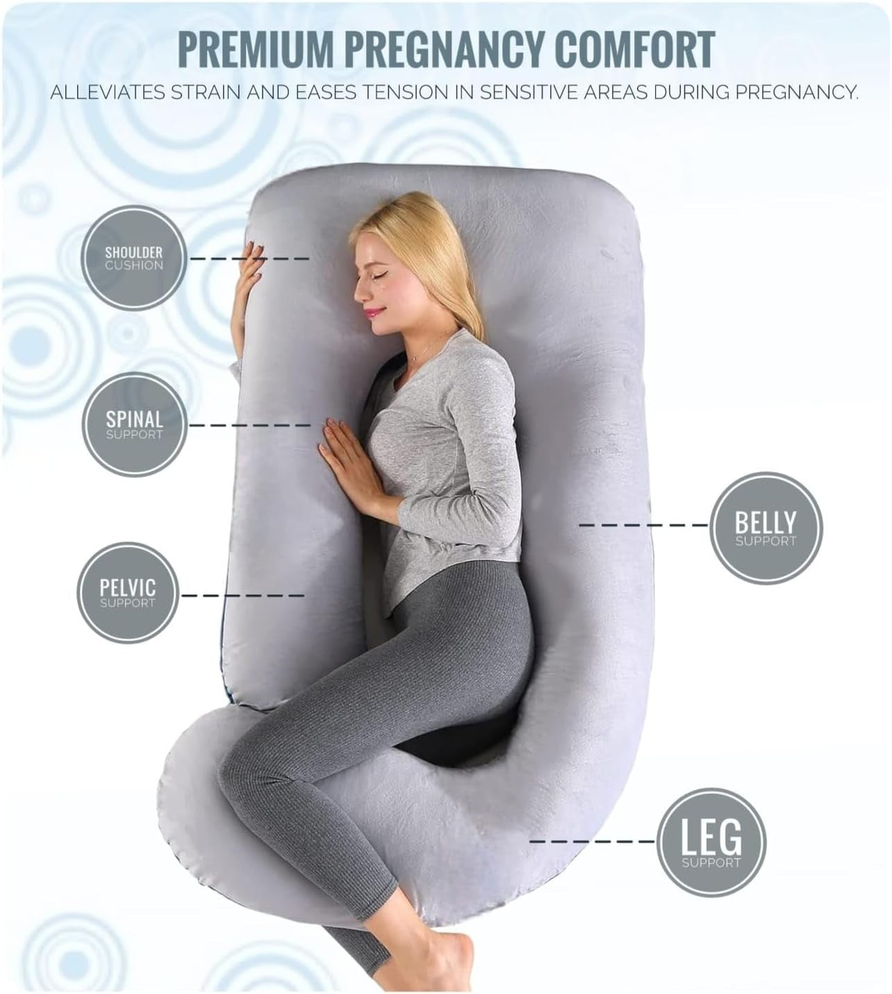 Pregnancy Pillow Full Body U Shaped Maternity Support for Sleeping Comfort