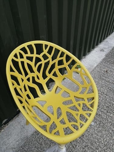 Set of 6 Stackable Plastic Dining Chairs Indoor Outdoor Garden Patio