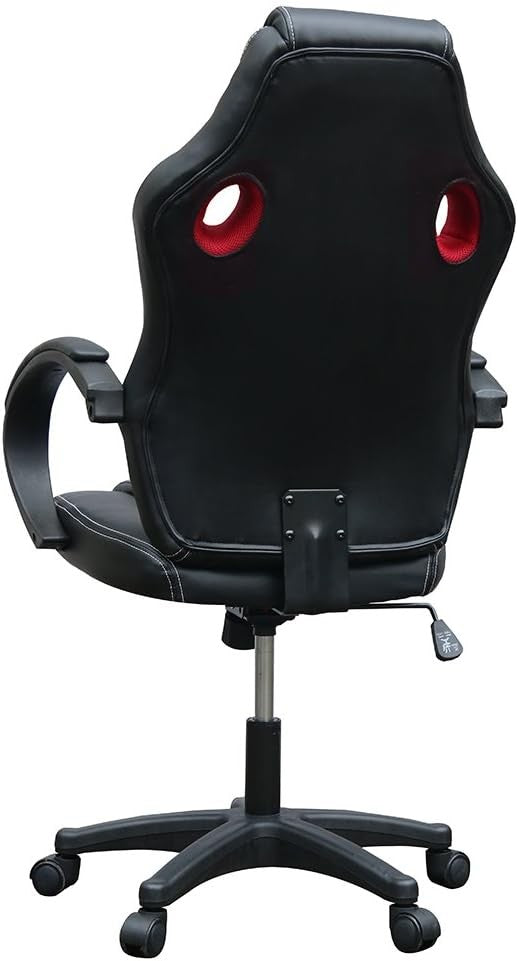 Racing Style Gaming Chair PU Leather Ergonomic Swivel Desk Red