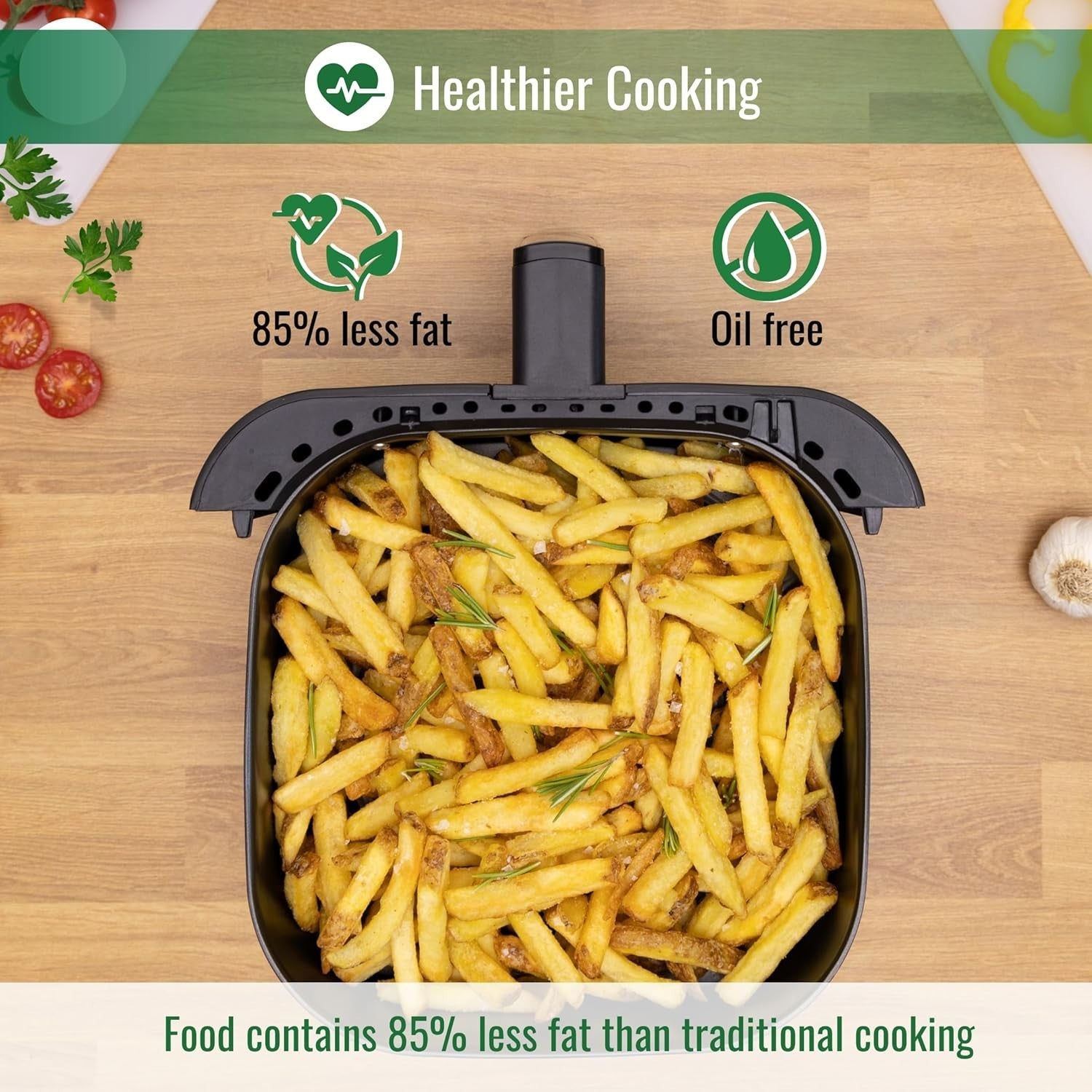 Air Fryer 6L Digital Touch 7 Presets Large Capacity Oil-Free Healthy Cooking