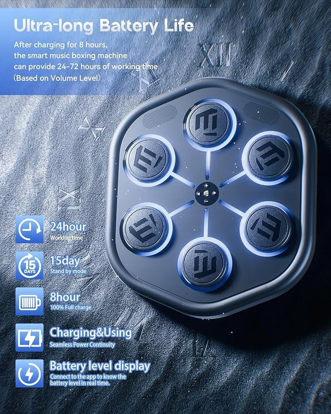 Smart Music Boxing Machine Wall Target with Gloves LED Reaction Home Gym