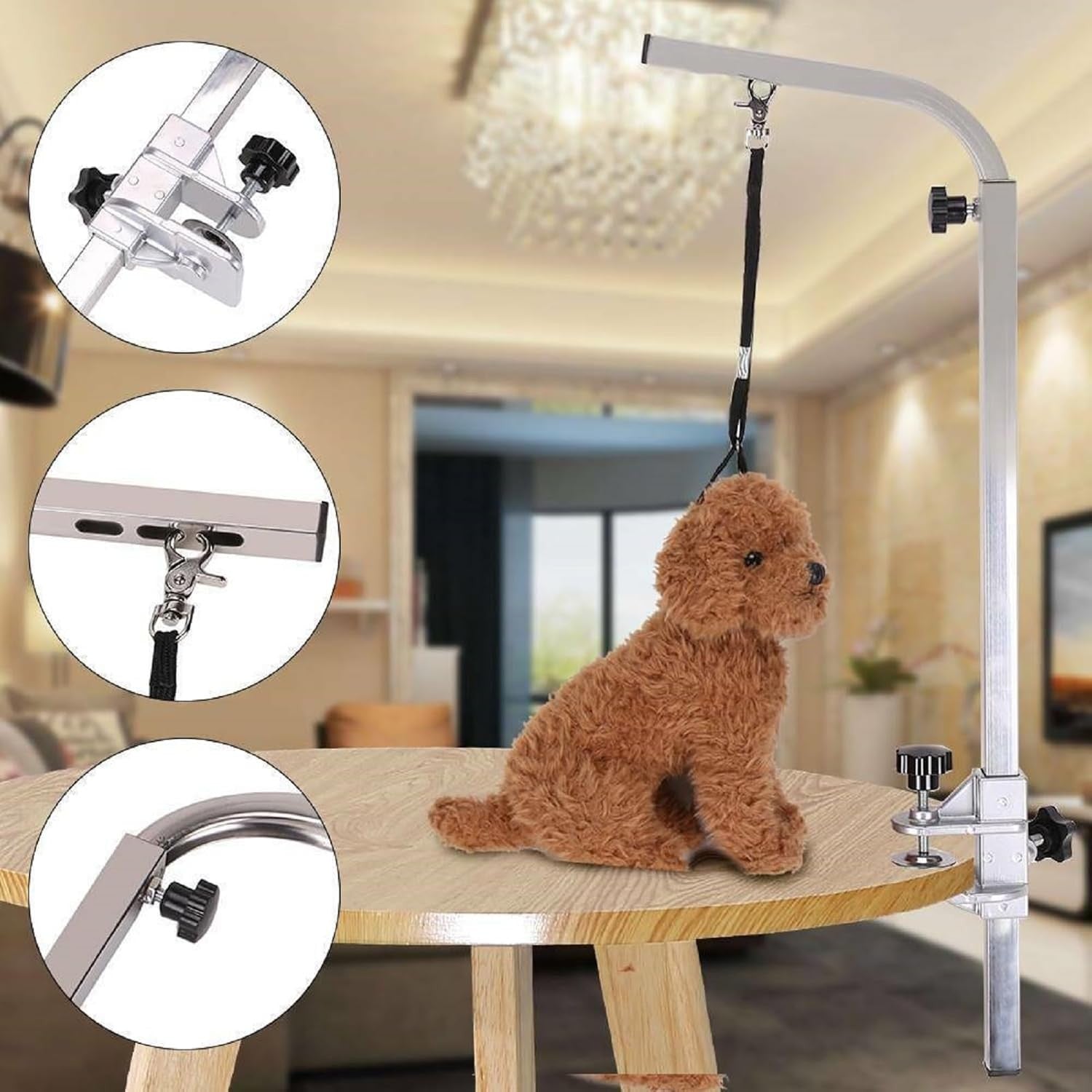 Dog Grooming Arm Adjustable 60-105cm Clamp Harness Loop Holder