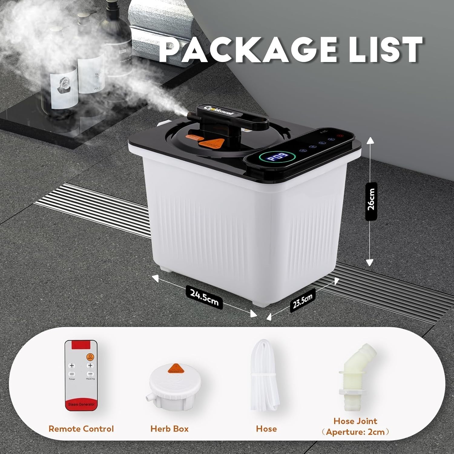 4L Steam Sauna Pot – 2000W Portable Home Sauna w/ Touch Screen & Remote