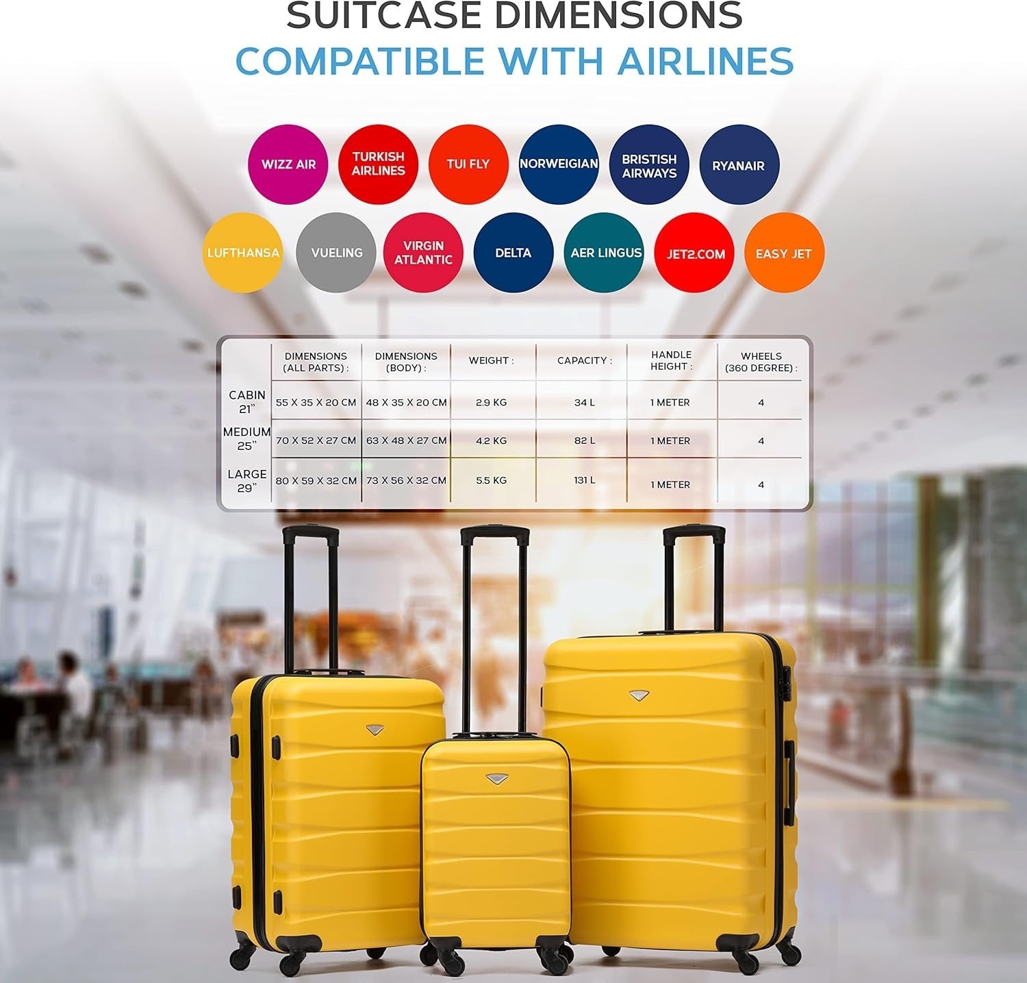 29” Extra Large ABS Check In Suitcase Lightweight Hard Case 4 Wheels