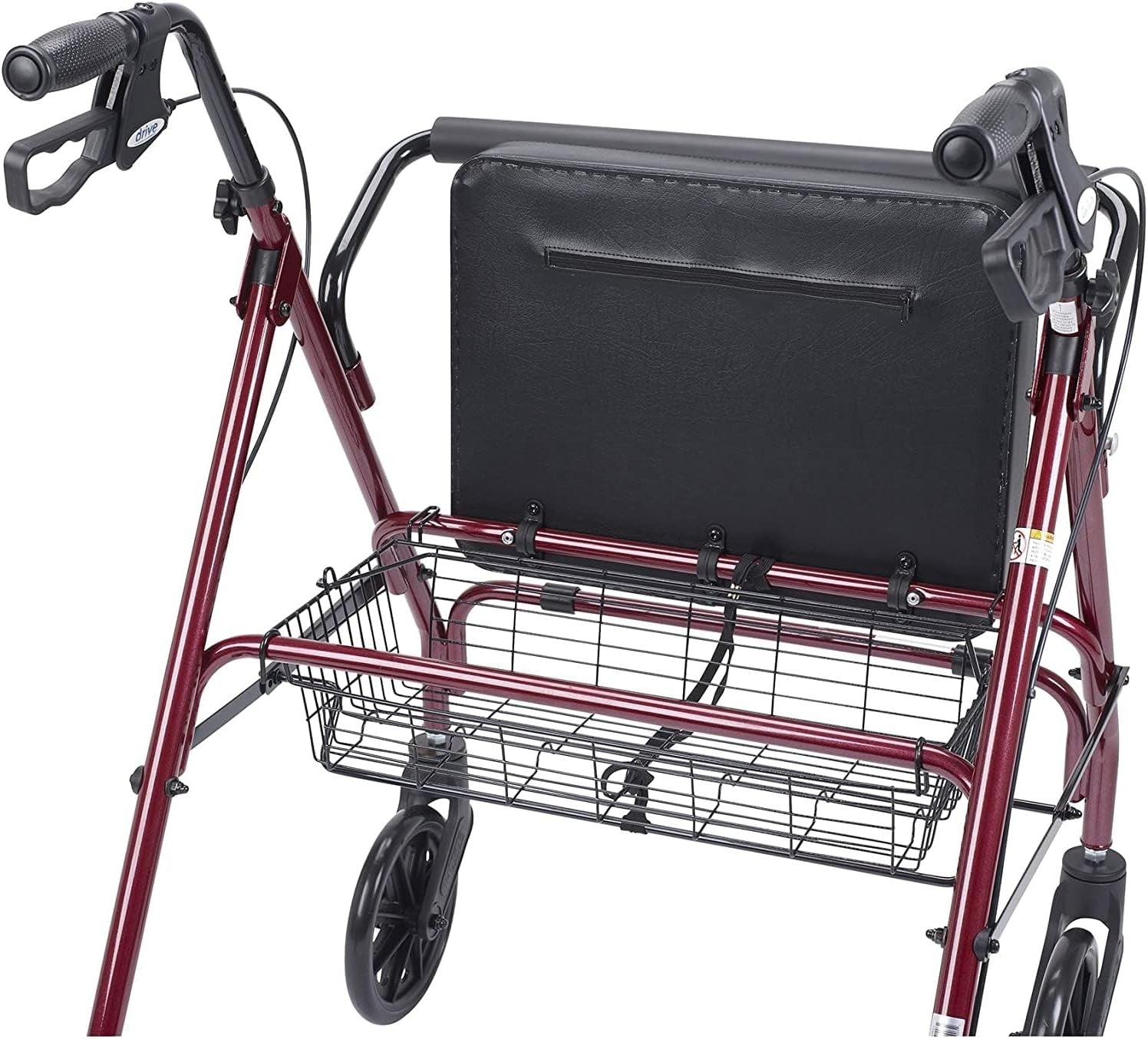 Heavy Duty Bariatric Rollator Walker Extra Wide Seat Folding Aluminium