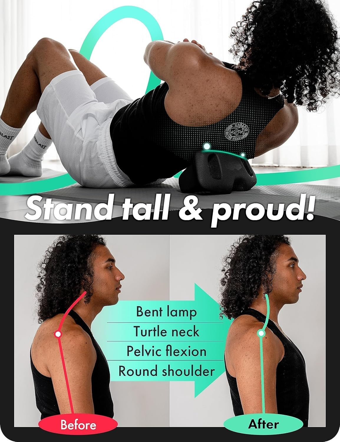 Deep Tissue Hip & Back Massager for Lower Back Pain Relief & Full Body Stretch