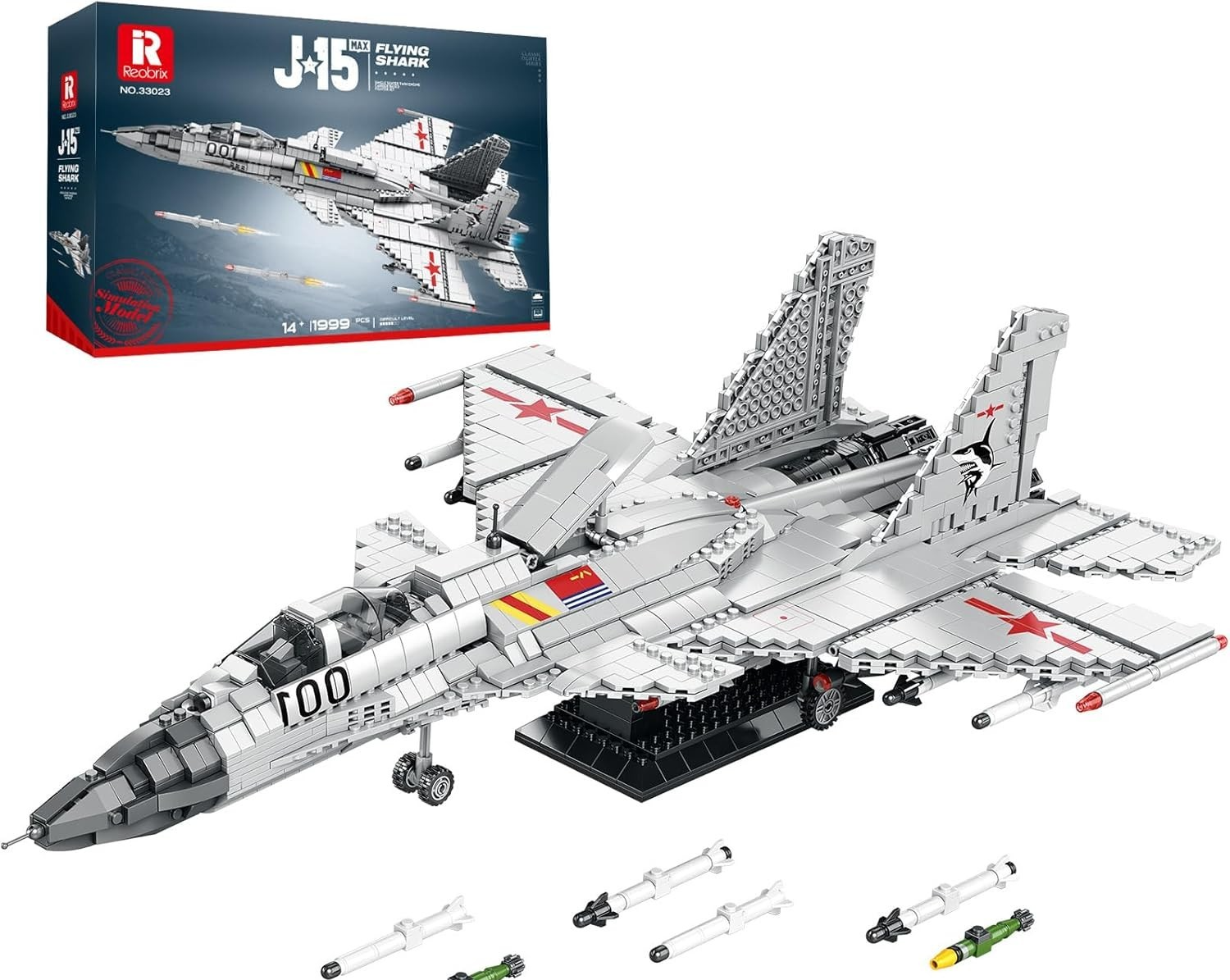 J-14 Fighter Jet Building Set 1999 PCS Military Plane Model STEM Toy for Teens