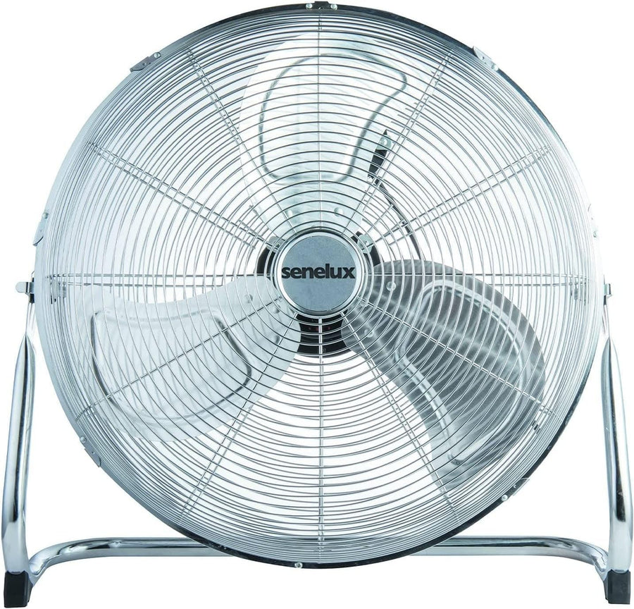 16-Inch High-Velocity Floor Fan – 3-Speed Chrome Metal Cooling Air Circulator