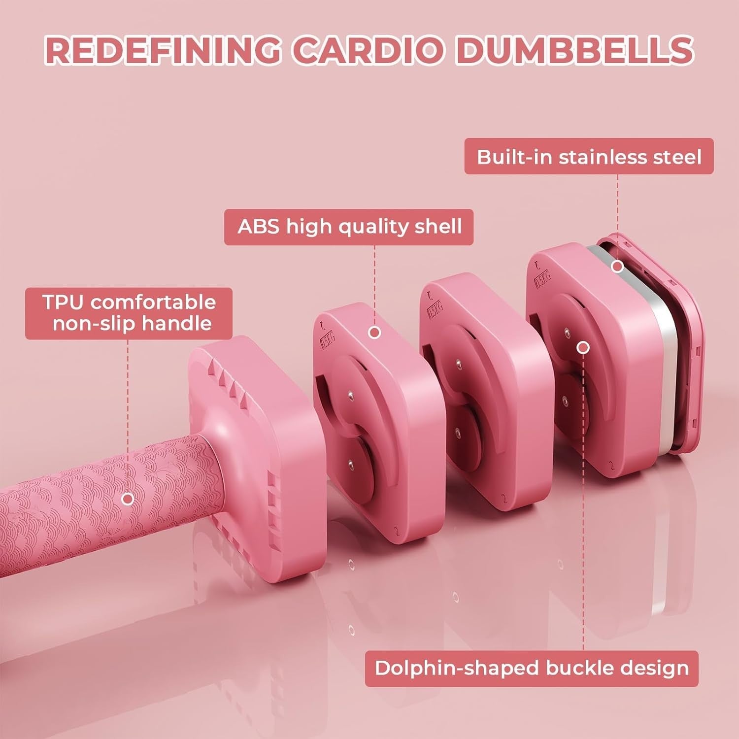 5KG Adjustable Dumbbells Pair 4-in-1 Twist Lock Non-Slip Home Gym