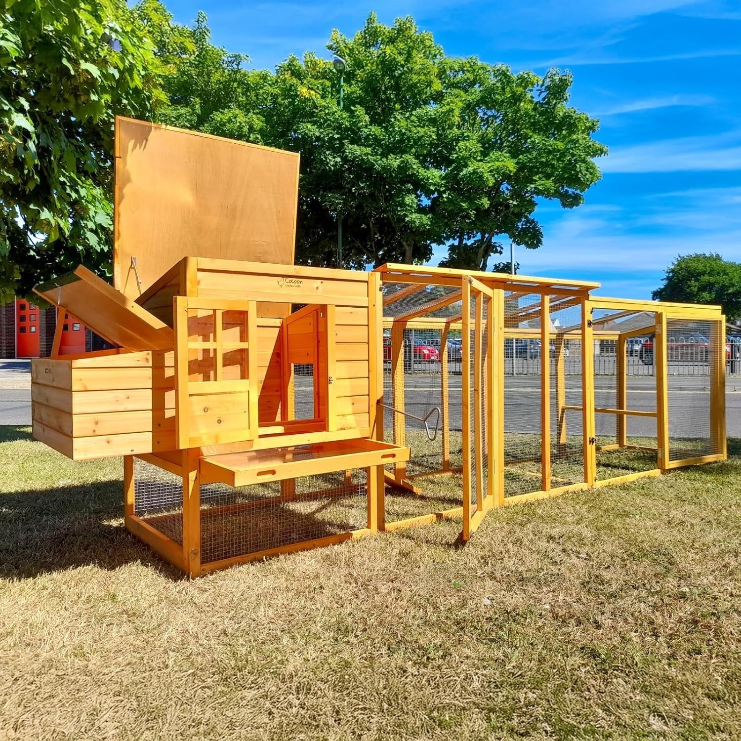 12.5ft Large Wooden Chicken Coop 390cm Hen House