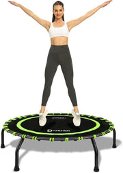 Adult Mini Trampoline 150KG Indoor Fitness Rebounder Quiet Bungee 100cm