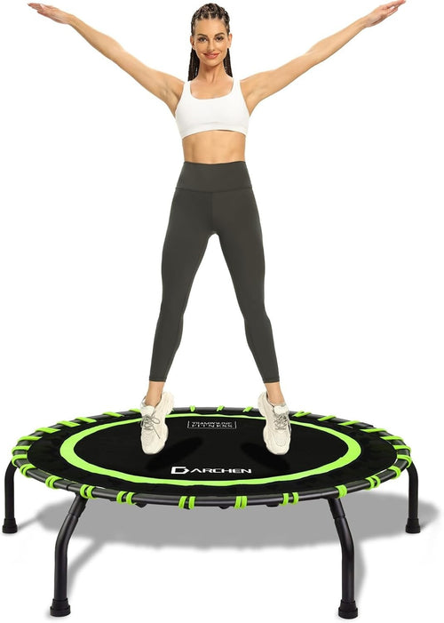 Adult Mini Trampoline 150KG Indoor Fitness Rebounder Quiet Bungee 100cm