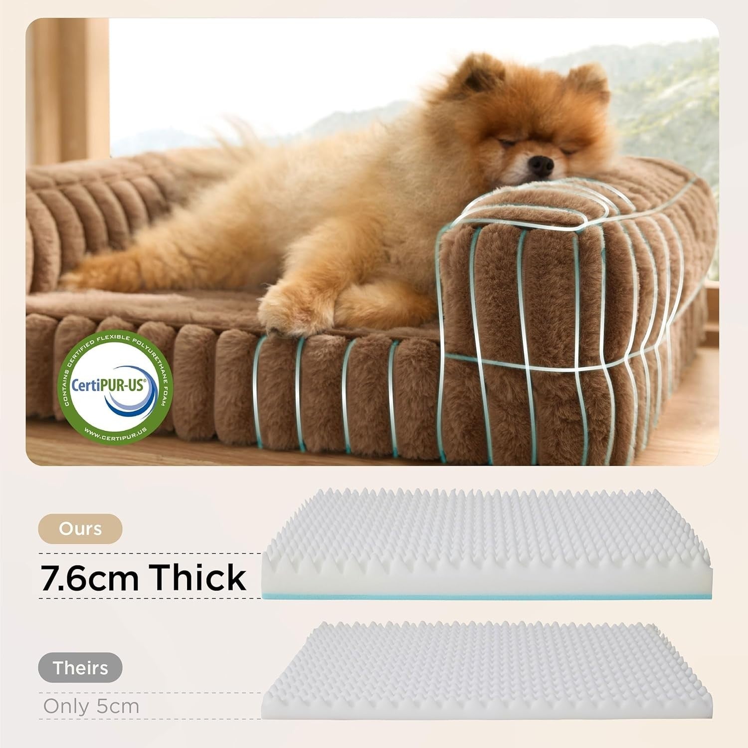 Orthopedic Memory Foam Dog Sofa Bed 76x51x16cm Waterproof