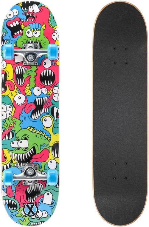 31in Complete Skateboard 9-Ply Maple Double Kick Kids Beginners