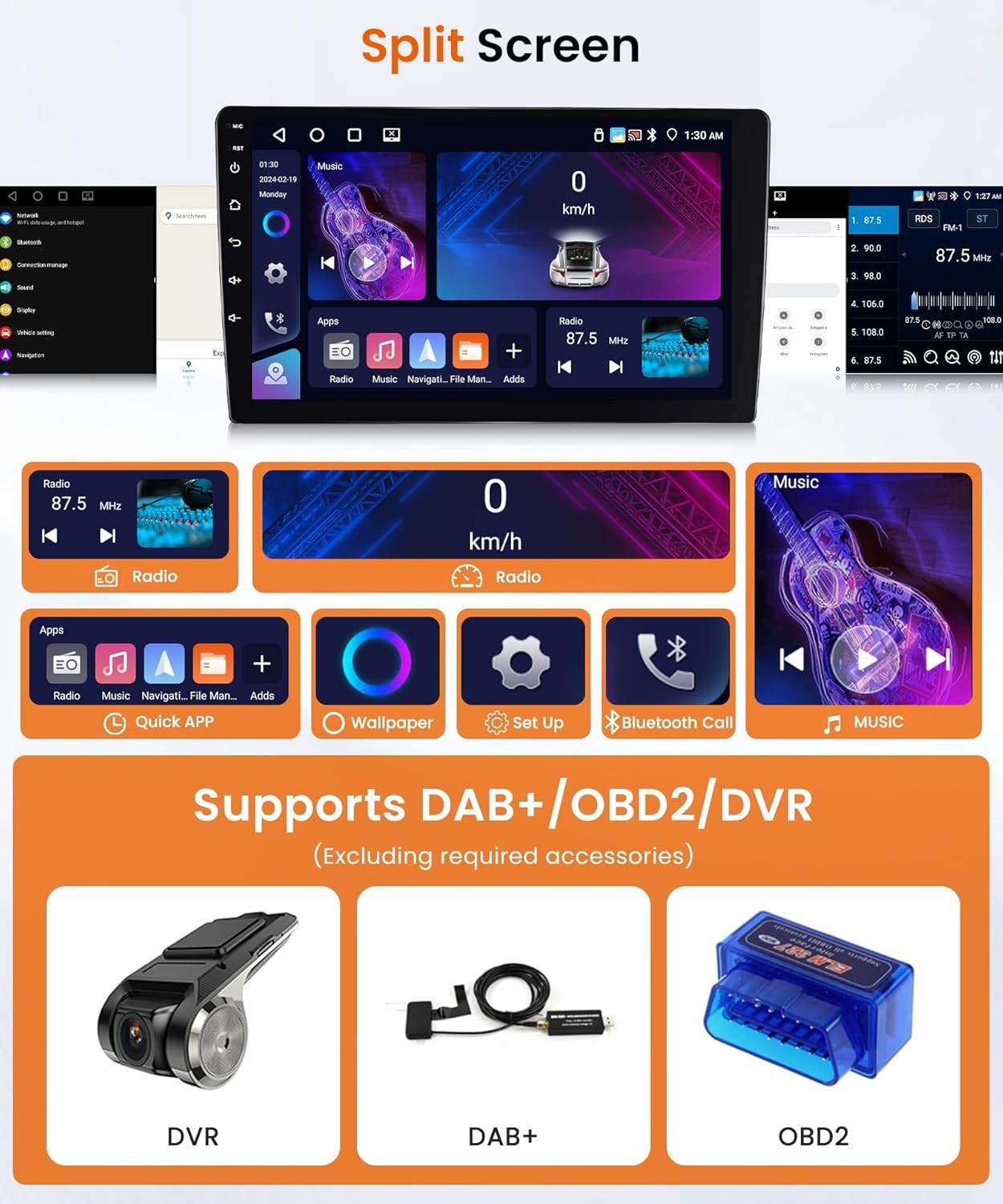 10.1" Android Car Stereo Citroen C1 Peugeot 107 Toyota Aygo GPS BT