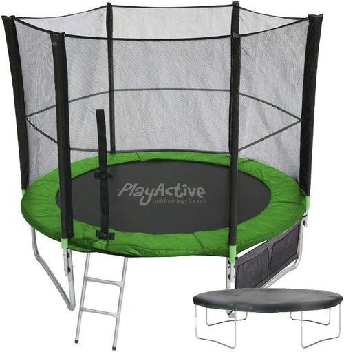 6ft Kids Trampoline with Safety Enclosure Net Ladder Cover Shoe Bag Green