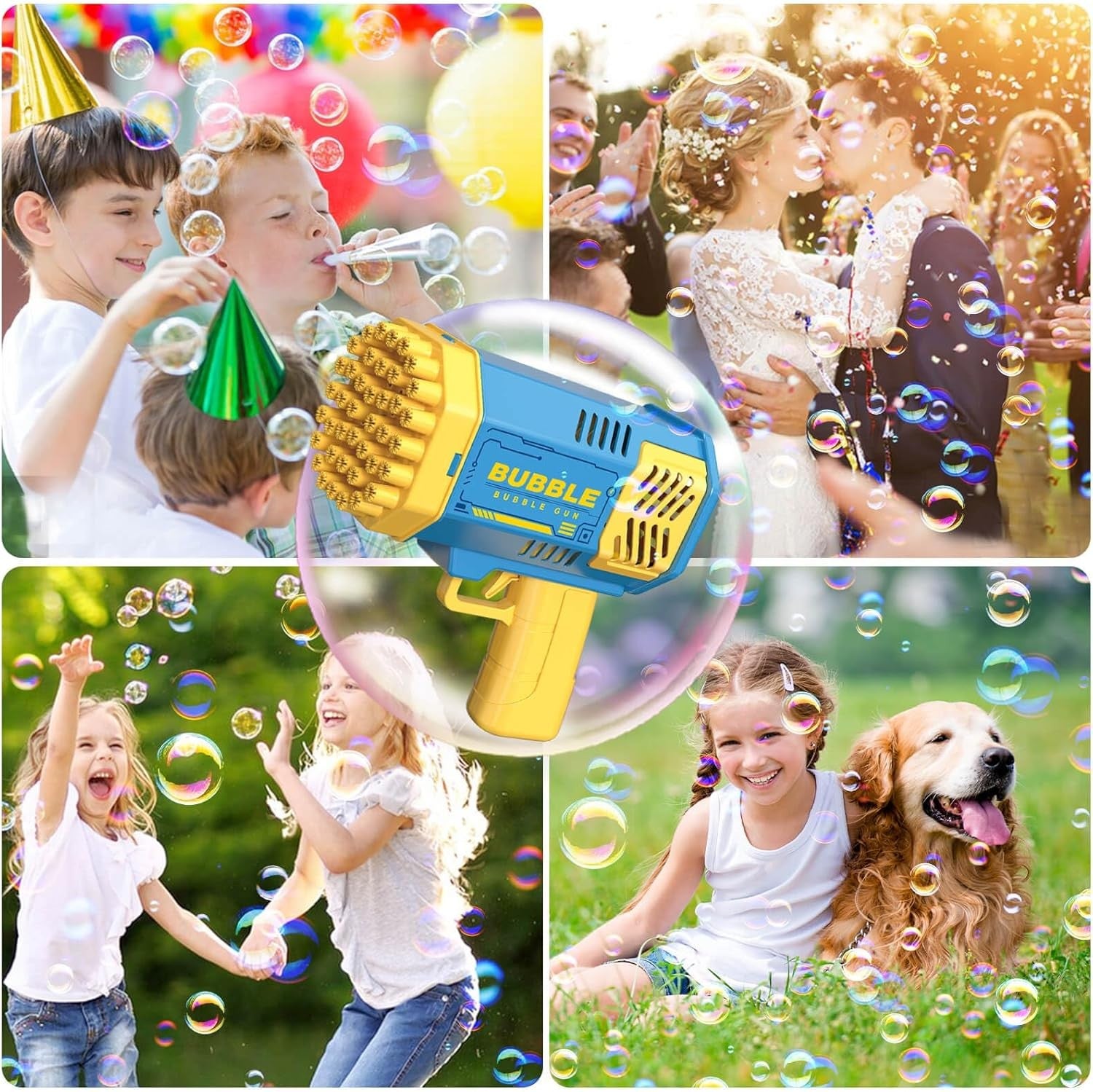 Rocket Bubble Gun 40 Hole LED Kids Bubble Machine