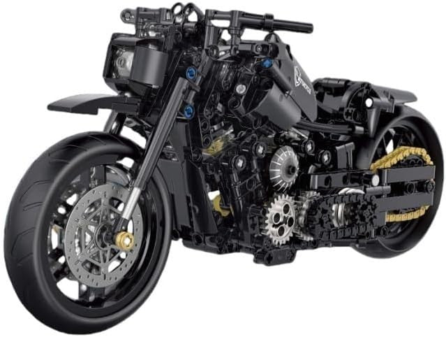 Realistic 586pcs Motorcycle Model Kit with Moving Suspension & Pistons