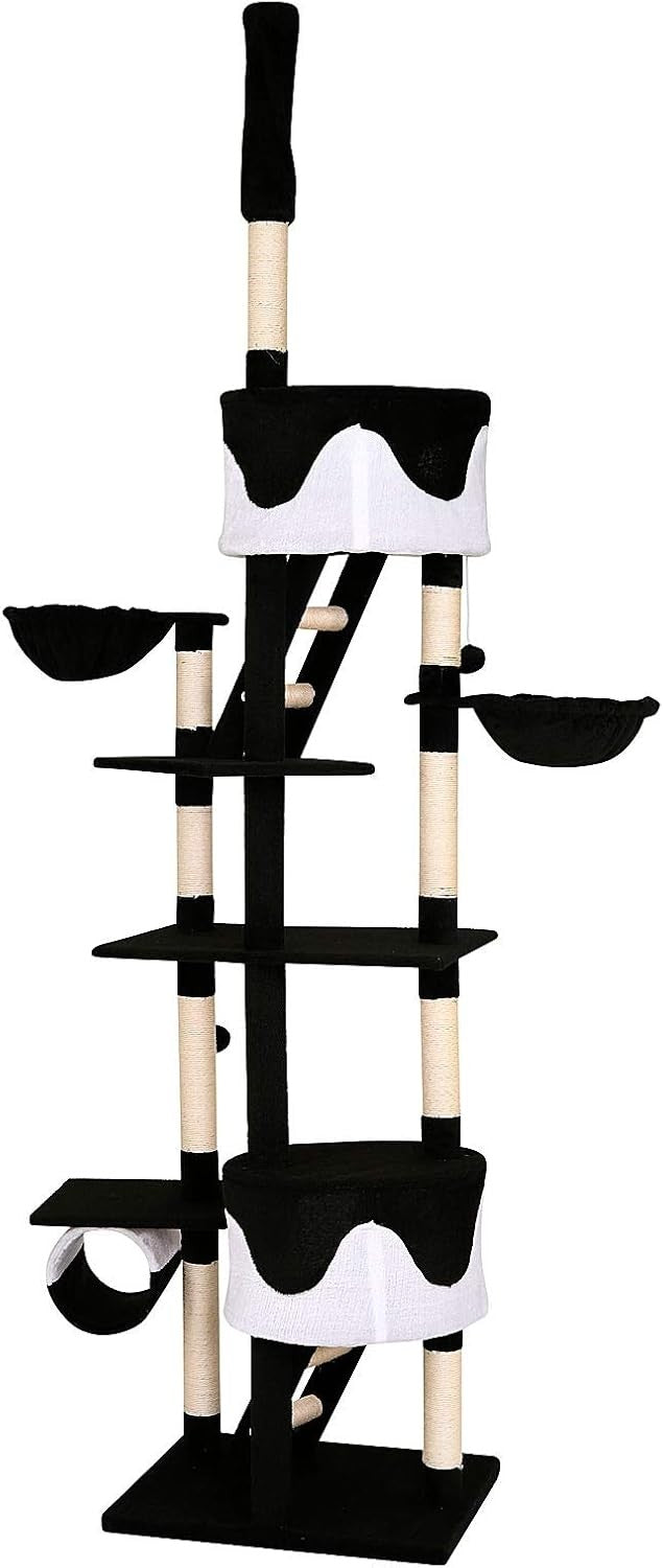 Floor to Ceiling Cat Tree 240–260cm Adjustable Climbing Scratching Tower