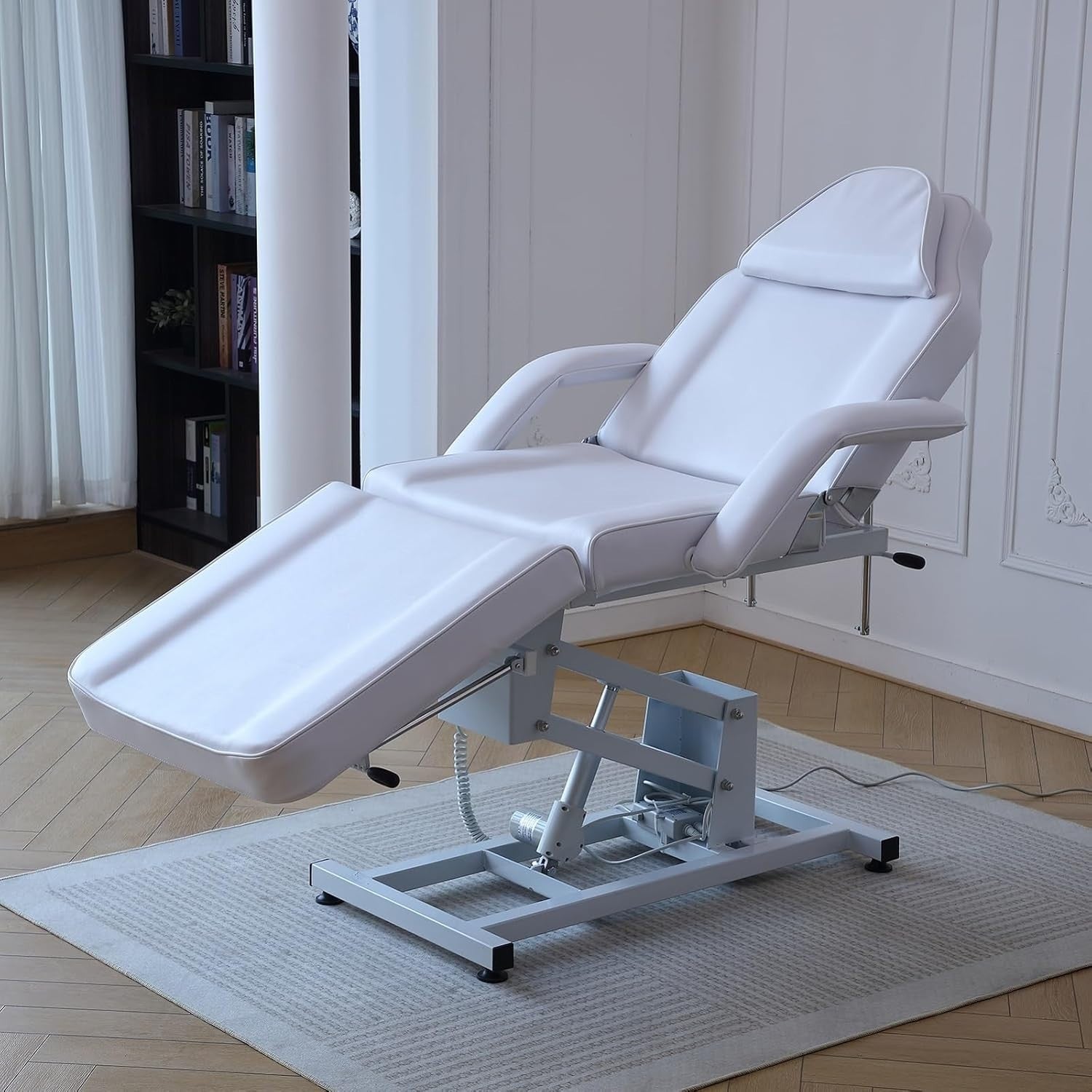 Electric Adjustable 3-Section Beauty Massage Bed Stool Salon Tattoo Facial White