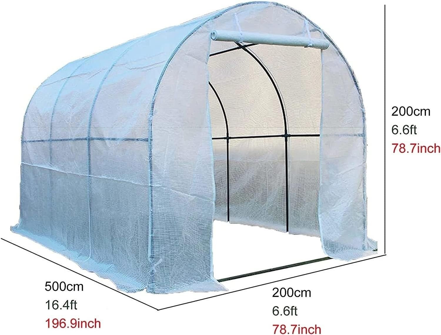 Extra Large Garden Polytunnel Greenhouse Heavy Duty Steel Frame Grow Tent 5x2x2m