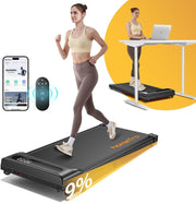 3HP Under Desk Treadmill 9% Incline Walking Pad 1–8km/h Compact Quiet Home 120KG