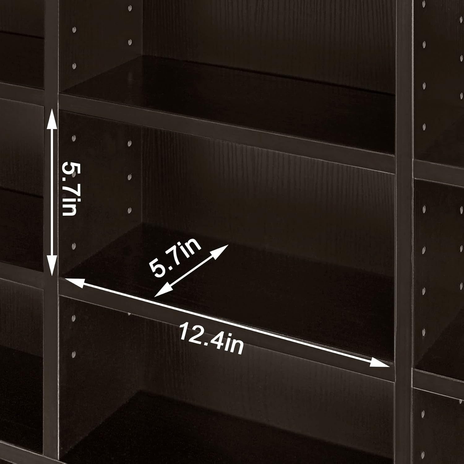 837 CD 396 DVD Storage Cabinet Adjustable Media Shelf Bookcase Brown