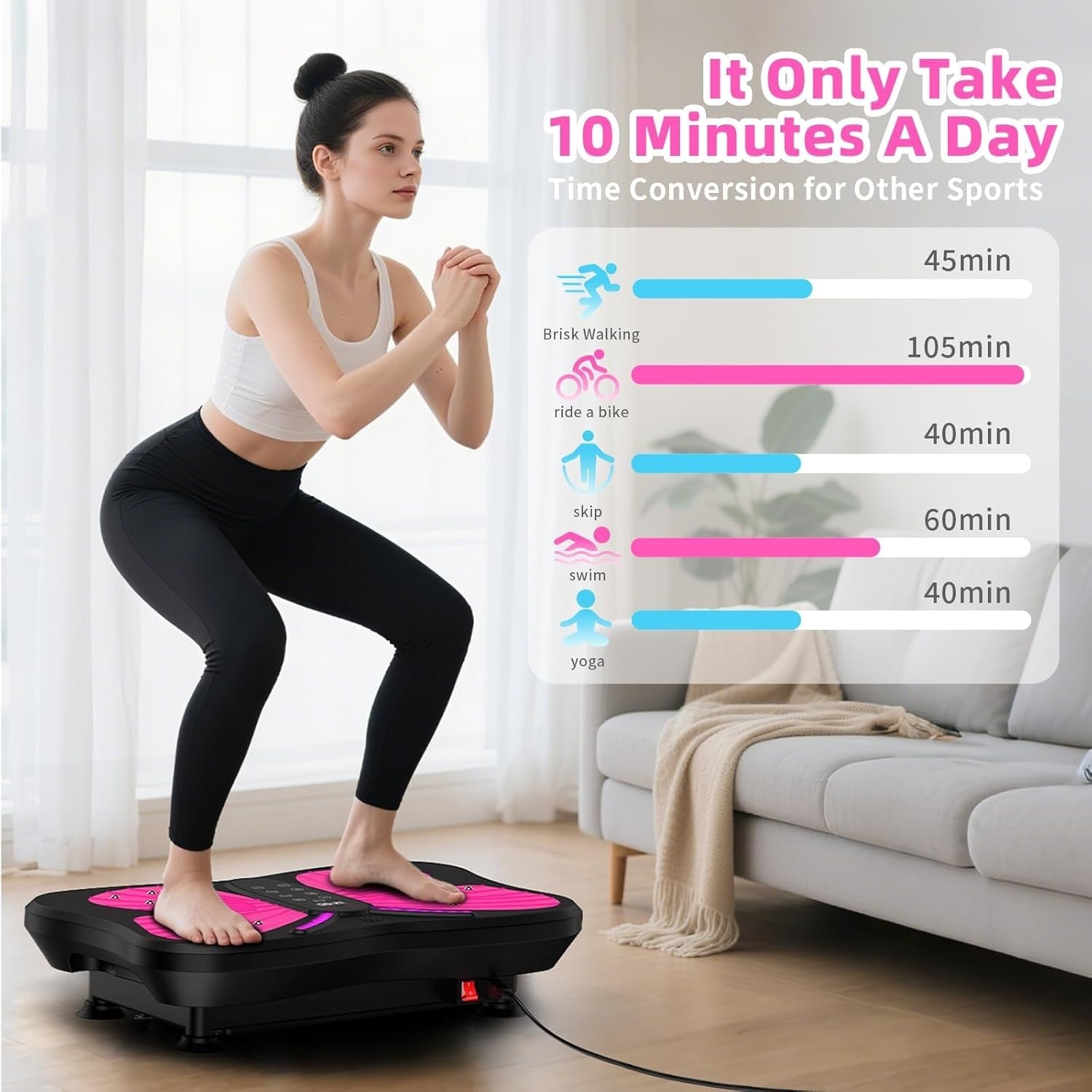 Vibration Plate Exercise Machine 3D Body Shaker 200 Speeds 400LB Home Gym