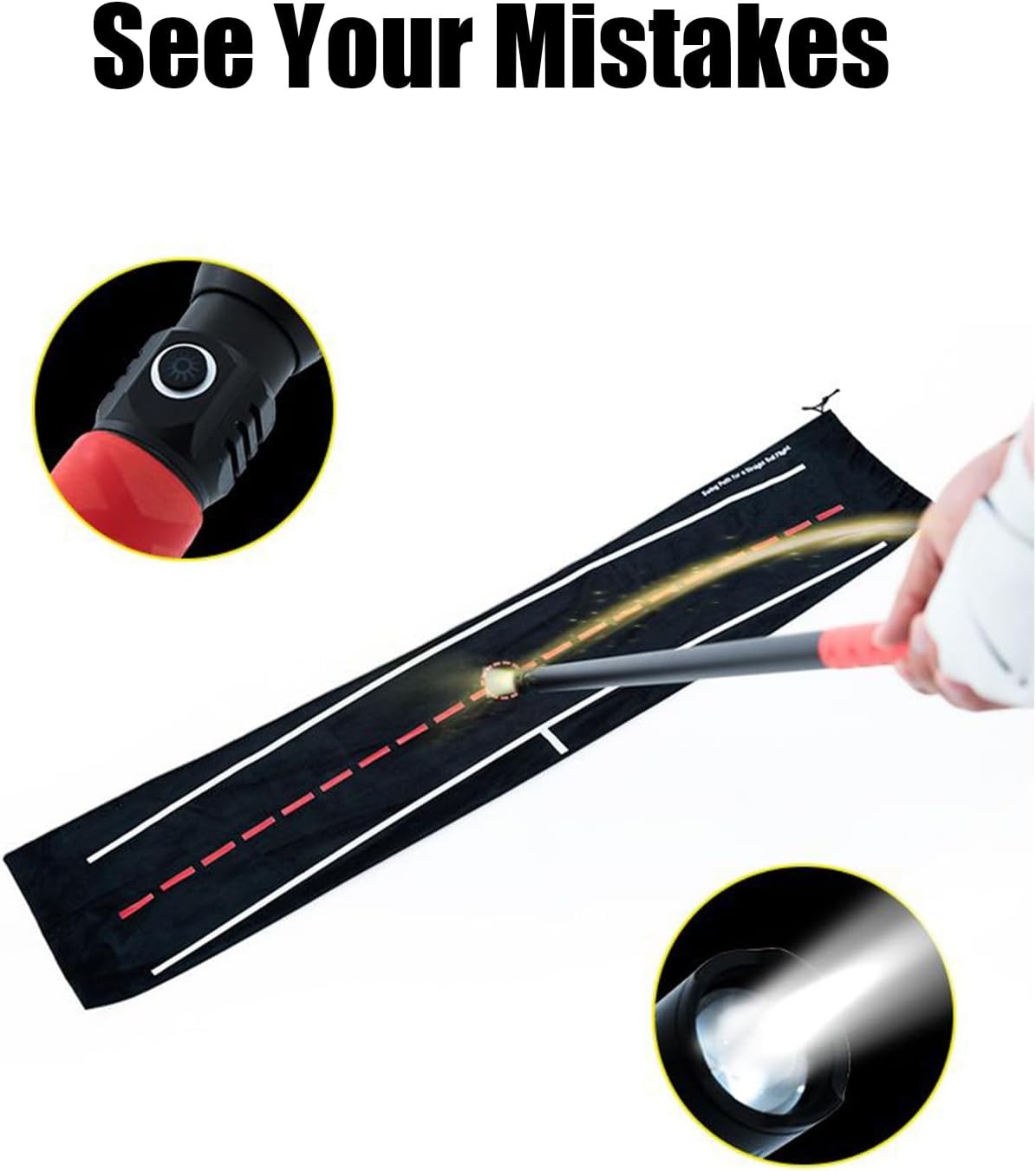 Golf Swing Trainer Alignment Stick Swing Path Practice Aid
