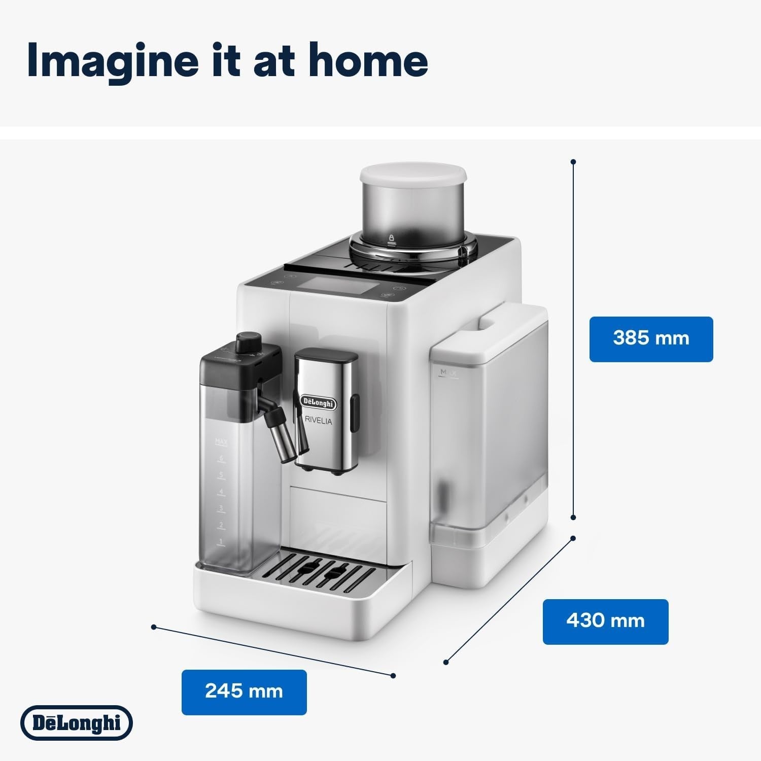 Compact Bean-to-Cup Coffee Machine | 16 Recipes | Milk Frother | Touch Display