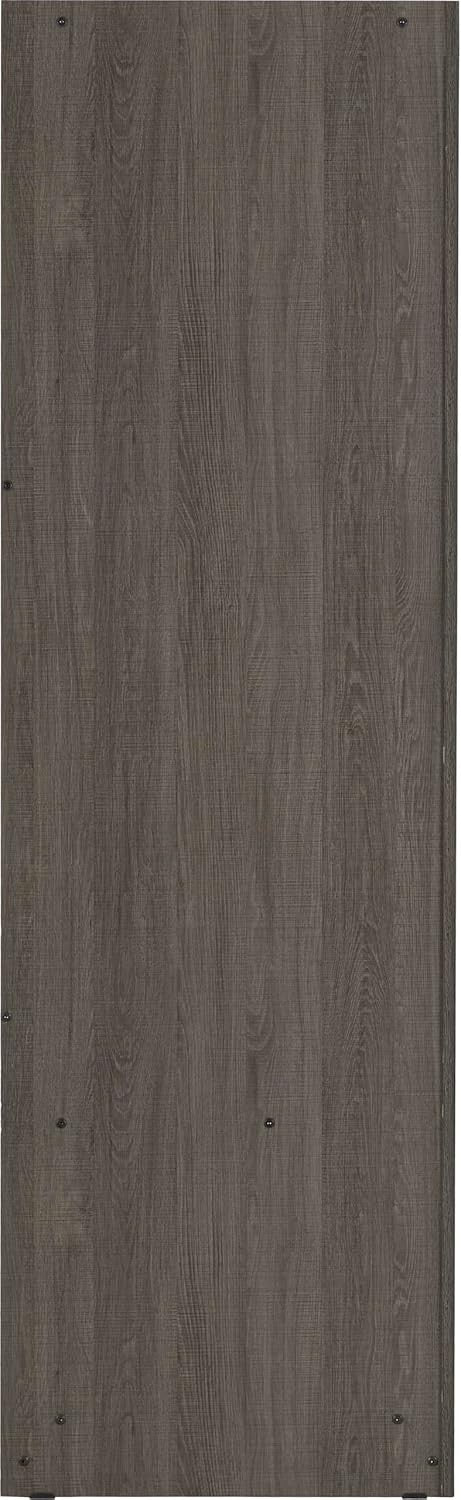 Modern Black Wood Sliding Wardrobe 2 Door Mirror Closet Storage Unit