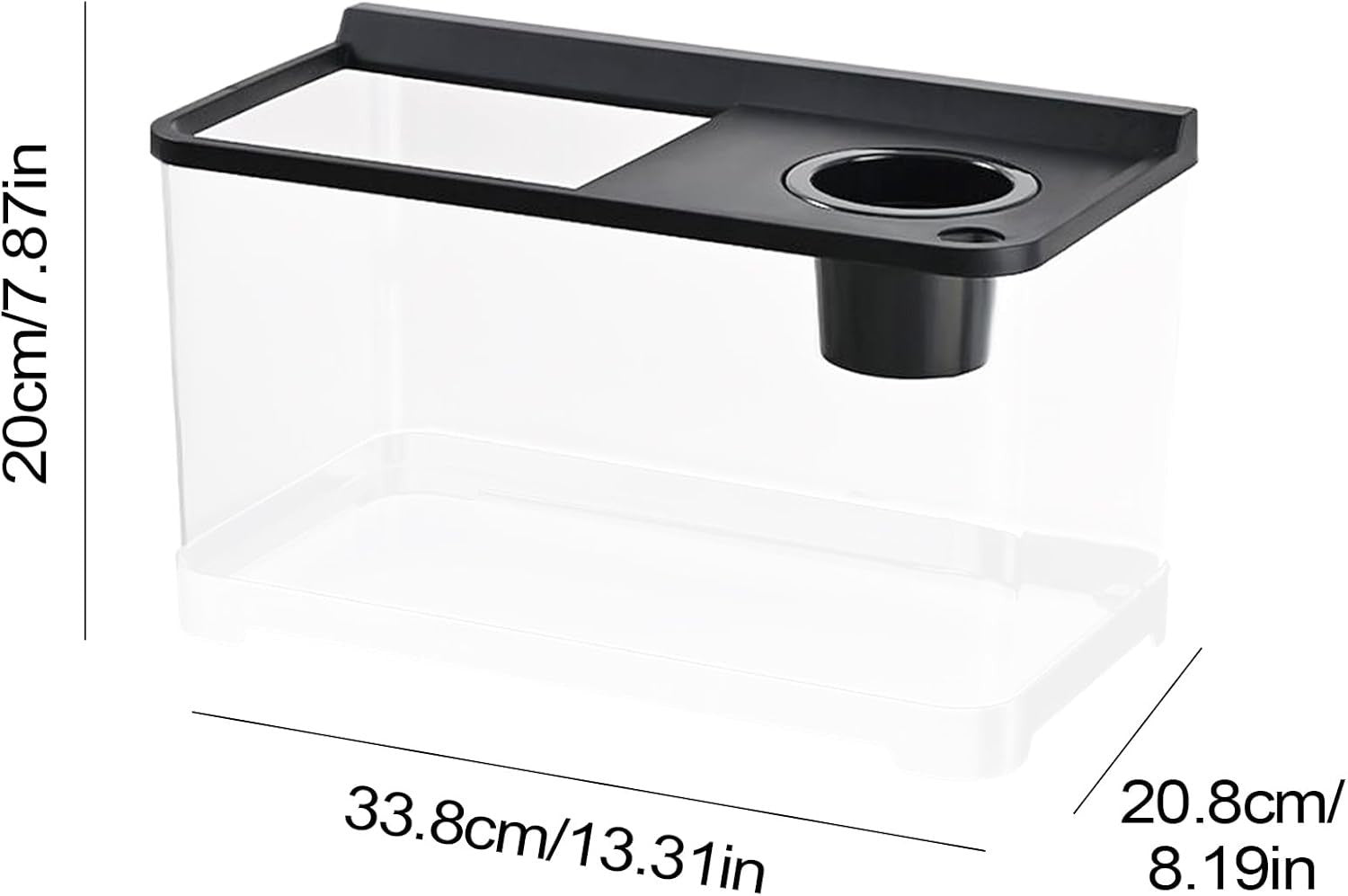 Small Betta Fish Tank 360° Clear Tri-Color LED Aquarium